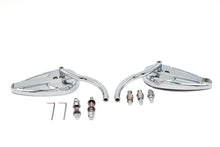 Load image into Gallery viewer, Teardrop Mirror Set with Billet Long Stems Chrome