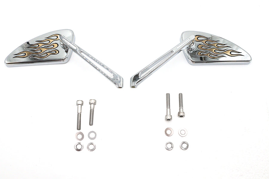 Teardrop Mirror Set with Slotted Stems