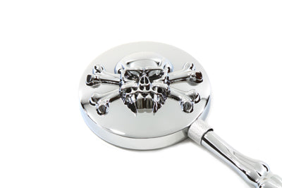 Round Skull Mirror Set with Bone Stems