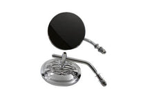 Load image into Gallery viewer, Round Flame Mirror Set Chrome with Round Stems