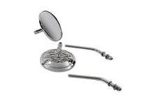Load image into Gallery viewer, Round Flame Mirror Set Chrome with Round Stems