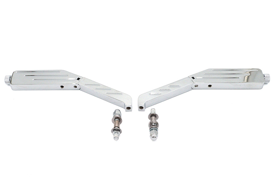 Rectangle Ball Milled Mirror Set with Billet Stems