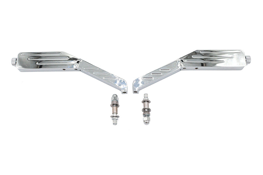 Rectangle Ball Milled Mirror Set with Billet Stems