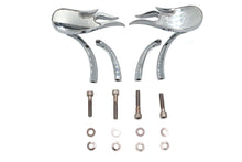 Load image into Gallery viewer, Fireball Mirror Set with Billet Curved Stems Chrome