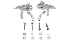 Load image into Gallery viewer, Fireball Mirror Set with Billet Curved Stems Chrome