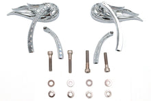 Load image into Gallery viewer, Fireball Mirror Set with Billet Curved Stems Chrome