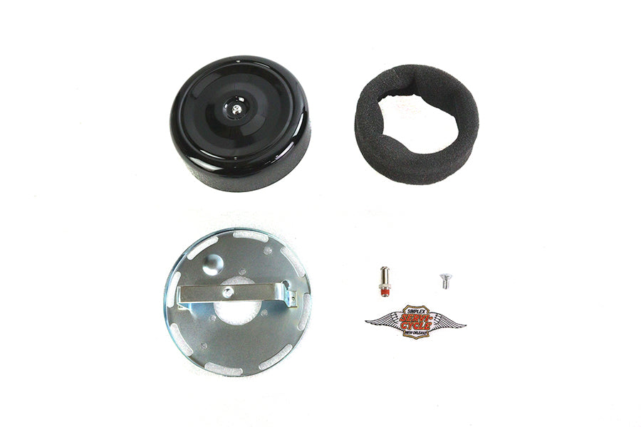 Wyatt Gatling 7 inch Round Air Cleaner With Black Cover