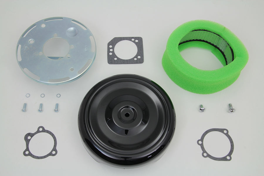 Wyatt Gatling 8 inch Round Air Cleaner Kit with Black Cover