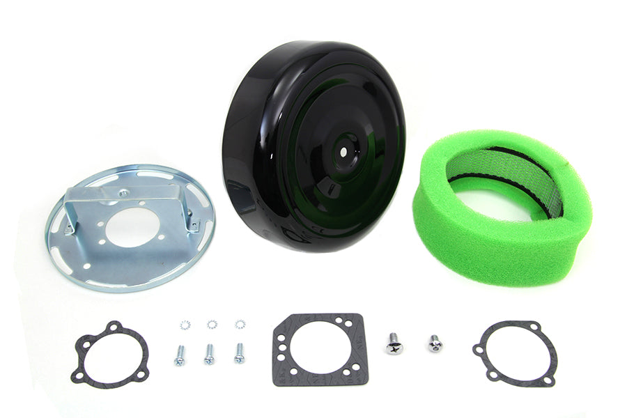 Wyatt Gatling 8 inch Round Air Cleaner Kit with Black Cover