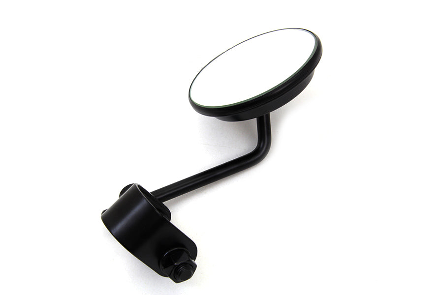 Black 3 inch Round Mini Mirror with Clamp on Stem