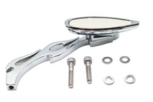 Load image into Gallery viewer, Teardrop Mirror with Billet Flame Stem Chrome