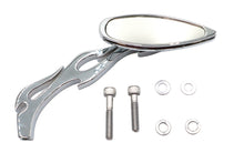 Load image into Gallery viewer, Teardrop Mirror with Billet Flame Stem Chrome