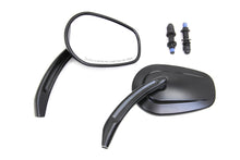 Load image into Gallery viewer, Rectangle Taper Mirror Set with Billet Stems Black
