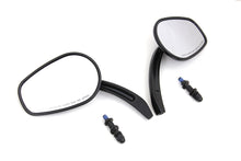 Load image into Gallery viewer, Rectangle Taper Mirror Set with Billet Stems Black