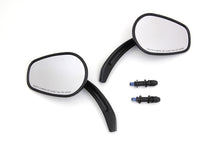 Load image into Gallery viewer, Rectangle Taper Mirror Set with Billet Stems Black