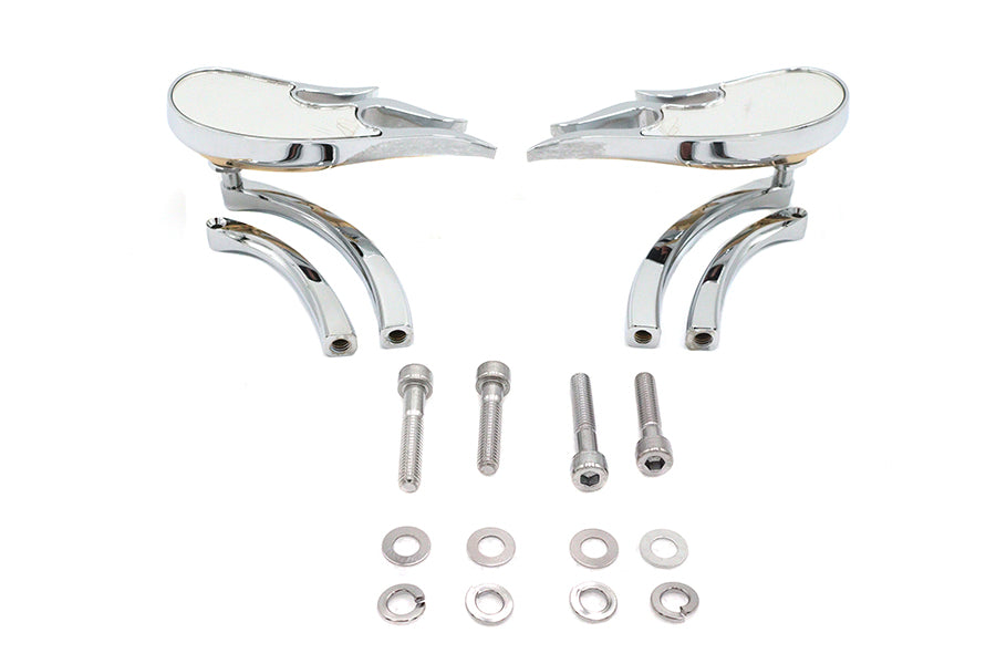 Fireball Mirror Set with Curved Stems Chrome