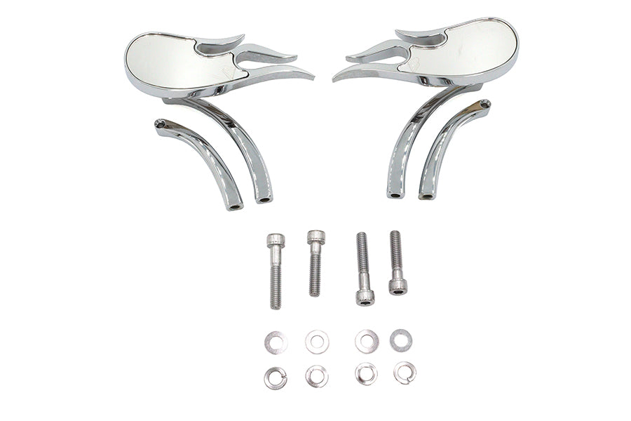 Fireball Mirror Set with Curved Stems Chrome