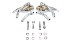 Load image into Gallery viewer, Fireball Mirror Set with Curved Stems Chrome