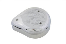 Load image into Gallery viewer, Teardrop Air Cleaner with Flames Chrome