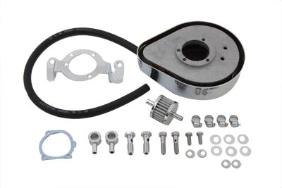 Teardrop Air Cleaner Kit Chrome Flame