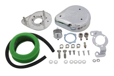 Teardrop Air Cleaner Kit Chrome Flame