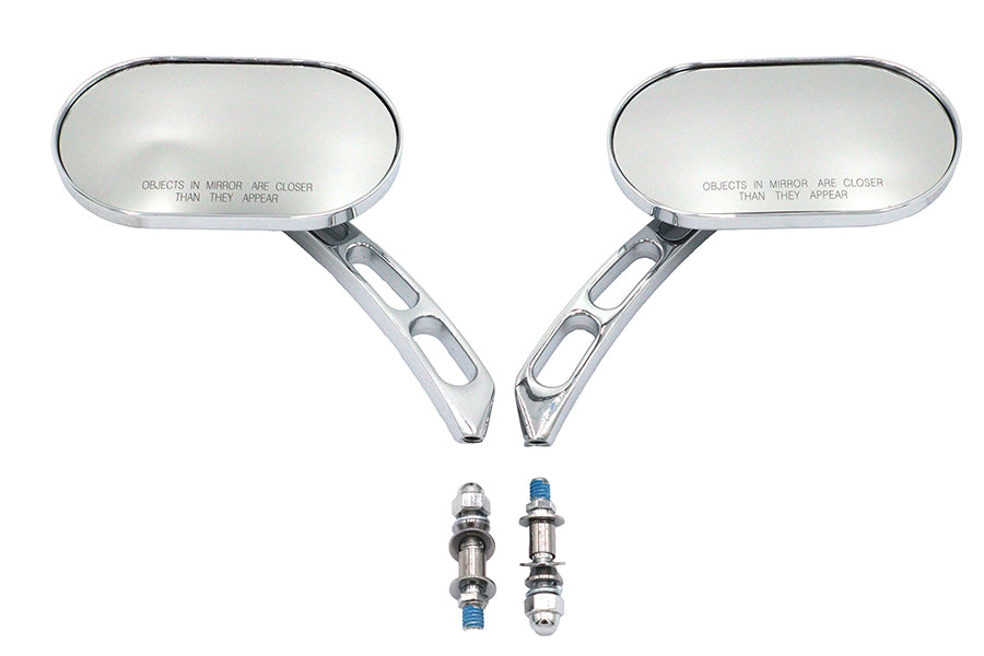 Oblong Mirror Set Chrome Billet