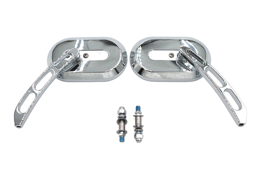 Oblong Mirror Set Chrome Billet
