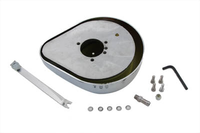 Teardrop Air Cleaner Kit Smooth Chrome
