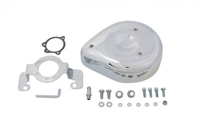 Teardrop Air Cleaner Kit Smooth Chrome