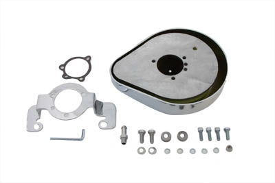 Teardrop Air Cleaner Kit Smooth Chrome