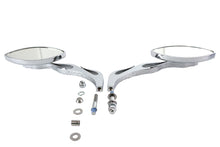 Load image into Gallery viewer, Druid Mirror Set Oval Flame Style with Billet Stem