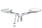Druid Mirror Set Oval Flame Style with Billet Stem