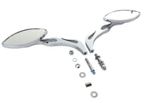 Load image into Gallery viewer, Druid Mirror Set Oval Flame Style with Billet Stem