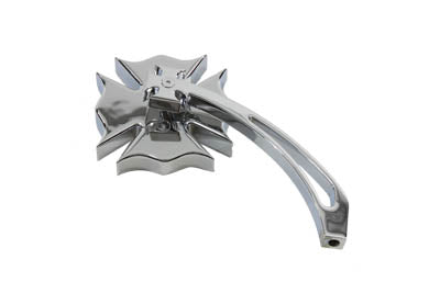 Chrome Firefighter Mirror with Billet Maltese Stem
