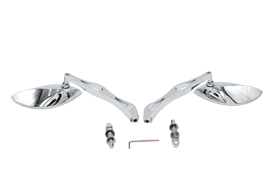 Baroque Mirror Set with Billet Teardrop Stems