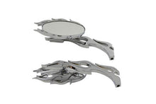 Load image into Gallery viewer, Fireball Mirror Set with Flame Stems Chrome