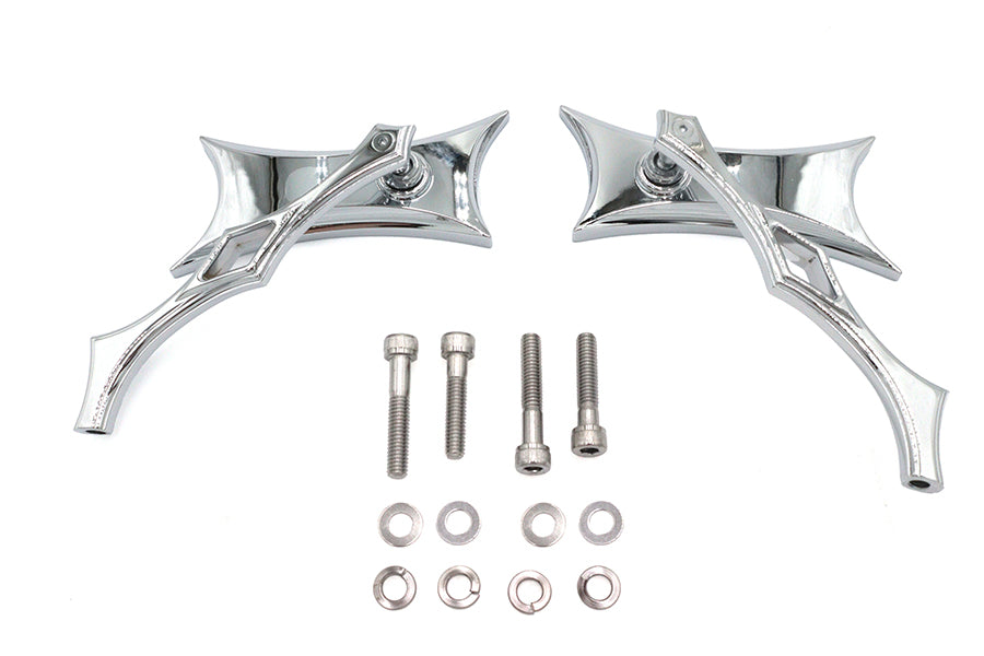 Oblique Mirror Set Billet Chrome