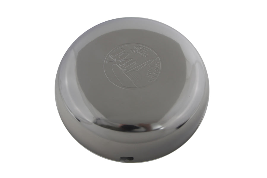 7 inch World's Fair Logo Chrome Air Cleaner Cover