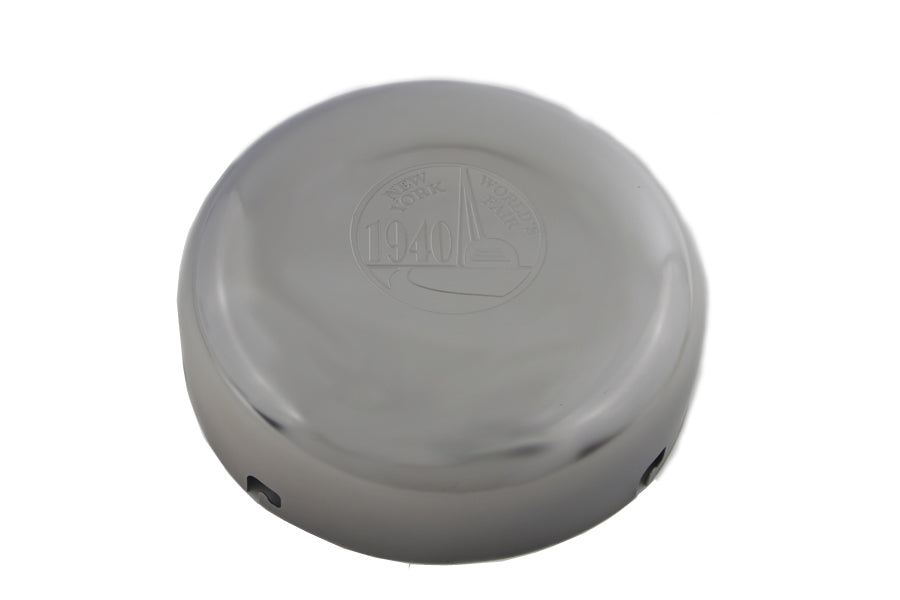 7 inch World's Fair Logo Chrome Air Cleaner Cover