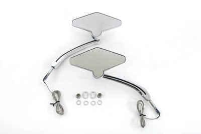 Diamond Shape Mirror Set with Billet Stems