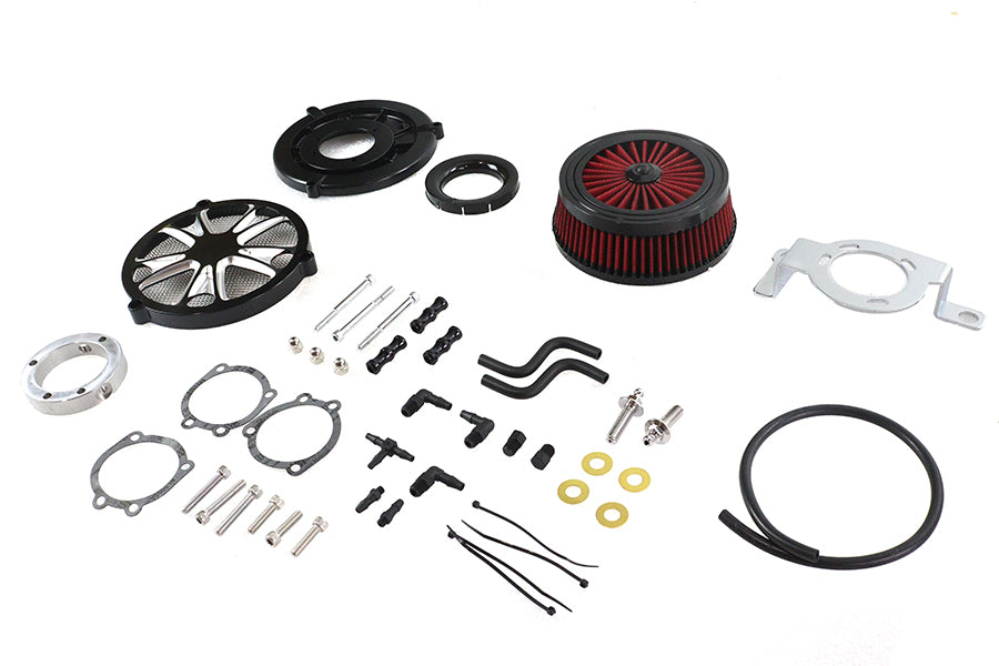 Extreme Billet Air Cleaner Kit Luxe Style Black
