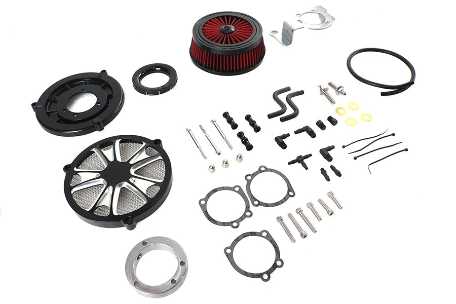 Extreme Billet Air Cleaner Kit Luxe Style Black