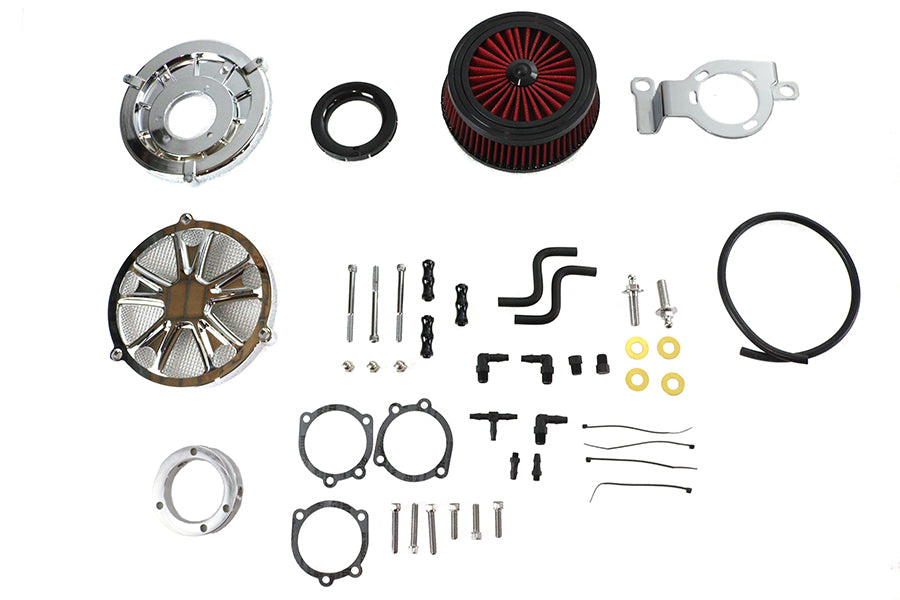 Extreme Billet Air Cleaner Kit Luxe Style Chrome