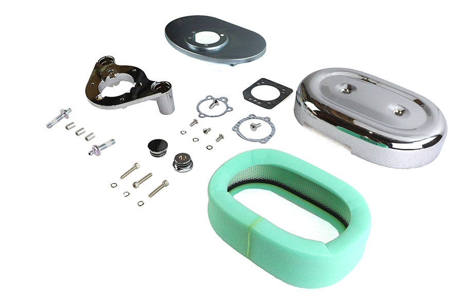 Retro Oval Air Cleaner Assembly Chrome