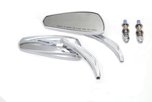 Load image into Gallery viewer, Chrome Tribal Teardrop Mirrors with Billet Stems