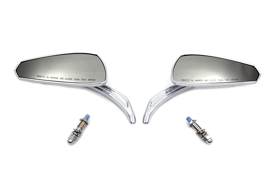 Chrome Tribal Teardrop Mirrors with Billet Stems