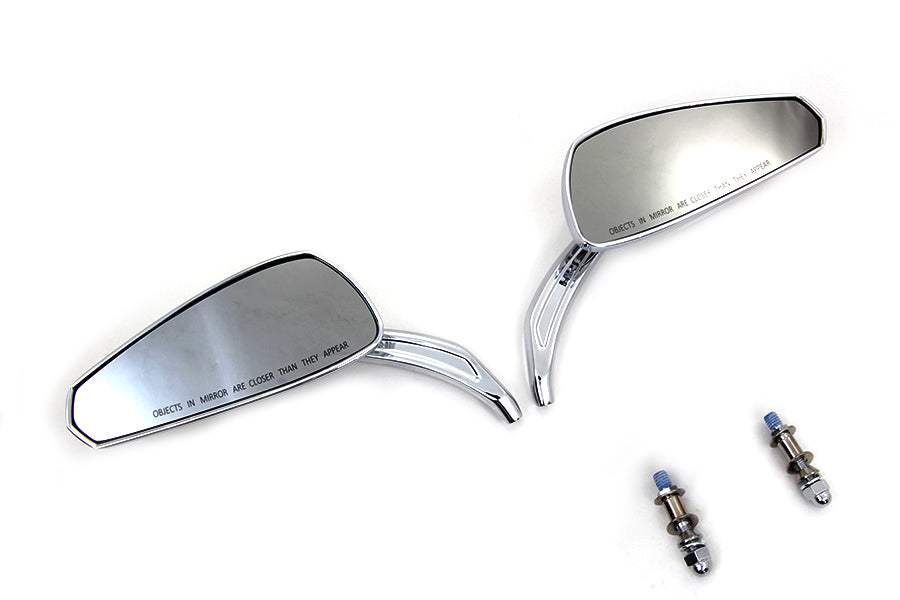Chrome Tribal Teardrop Mirrors with Billet Stems