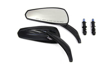 Load image into Gallery viewer, Gloss Black Tribal Teardrop Mirrors with Billet Stems