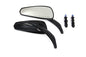 Gloss Black Tribal Teardrop Mirrors with Billet Stems