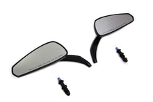 Load image into Gallery viewer, Gloss Black Tribal Teardrop Mirrors with Billet Stems